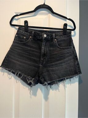 Etica Black High-Rise Denim Shorts